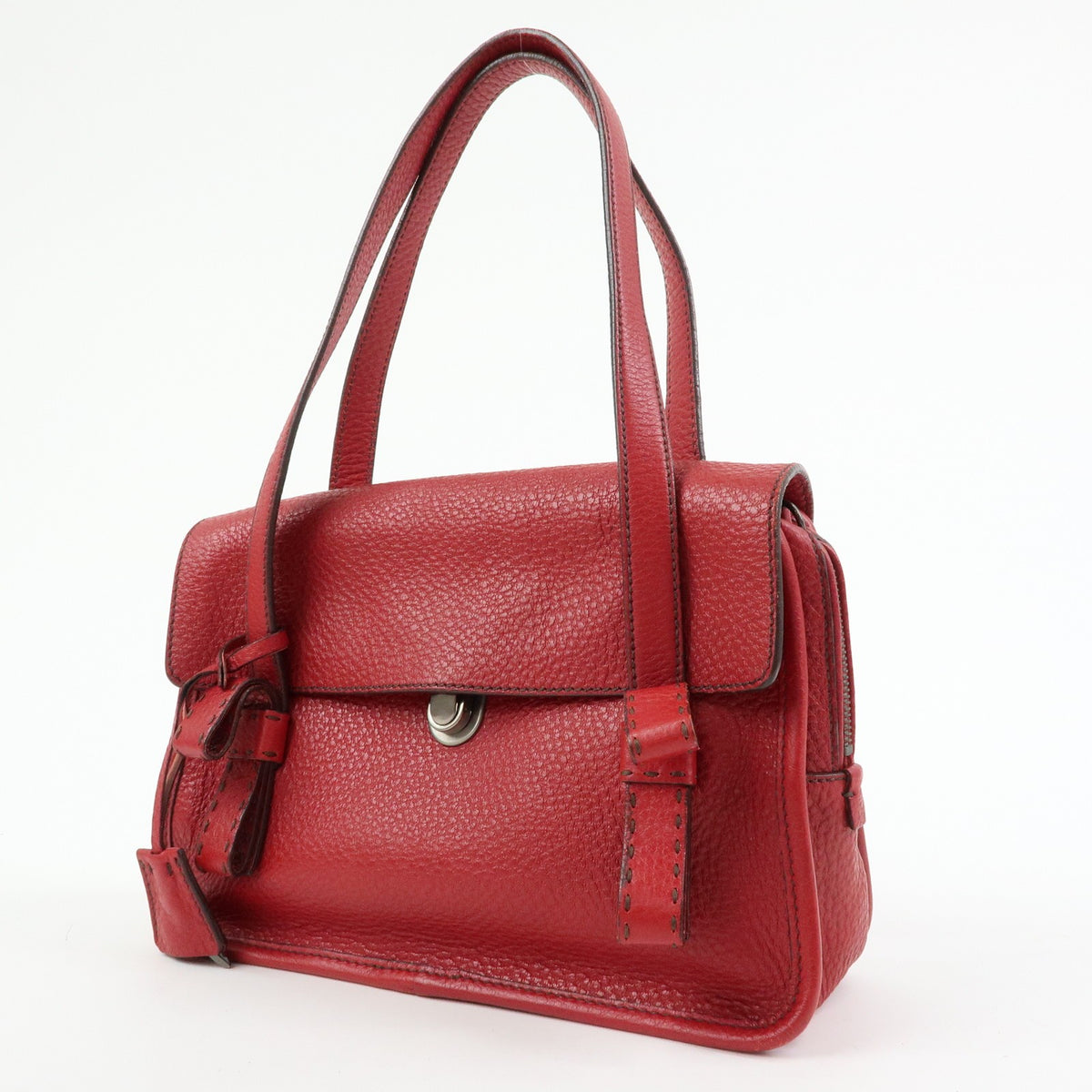 Prada Shoulder Leather, Red, Leather, Shoulder Bag