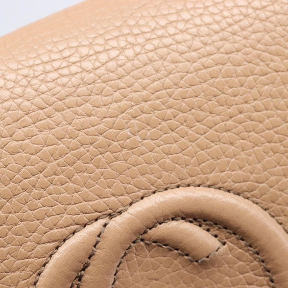 Gucci Soho Wallet on Chain Leather, Beige, Leather, Shoulder Bag