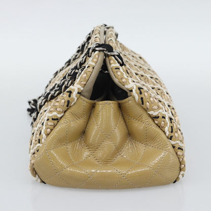 Chanel Just Mademoiselle Quilted Patent, Beige, Patent Leather, Handbag