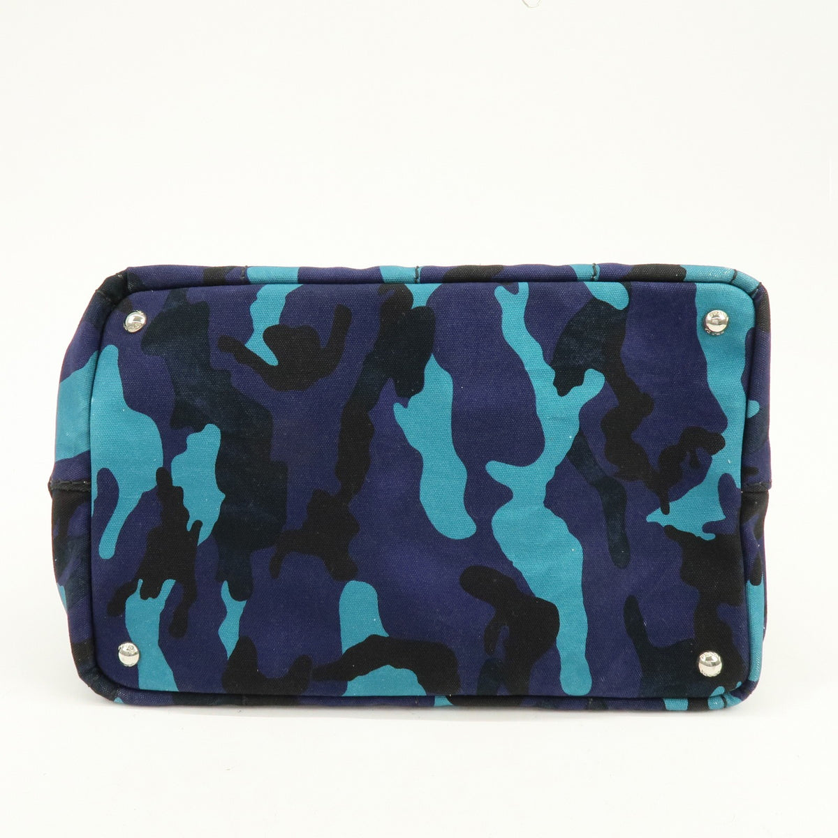Prada Canapa Convertible Printed Canvas, Blue, Canvas, Tote Bag