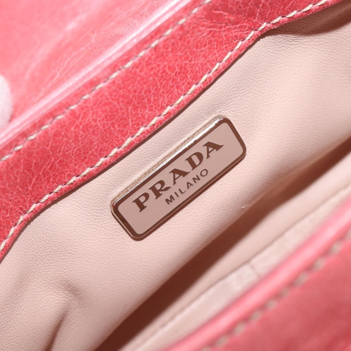Prada Turnlock Flap Soft Calf, Pink, Leather, Shoulder Bag