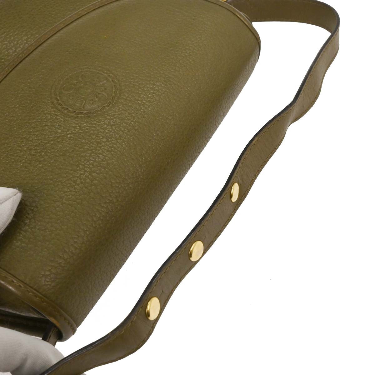 Gucci Vintage Leather, Green, Leather, Handbag