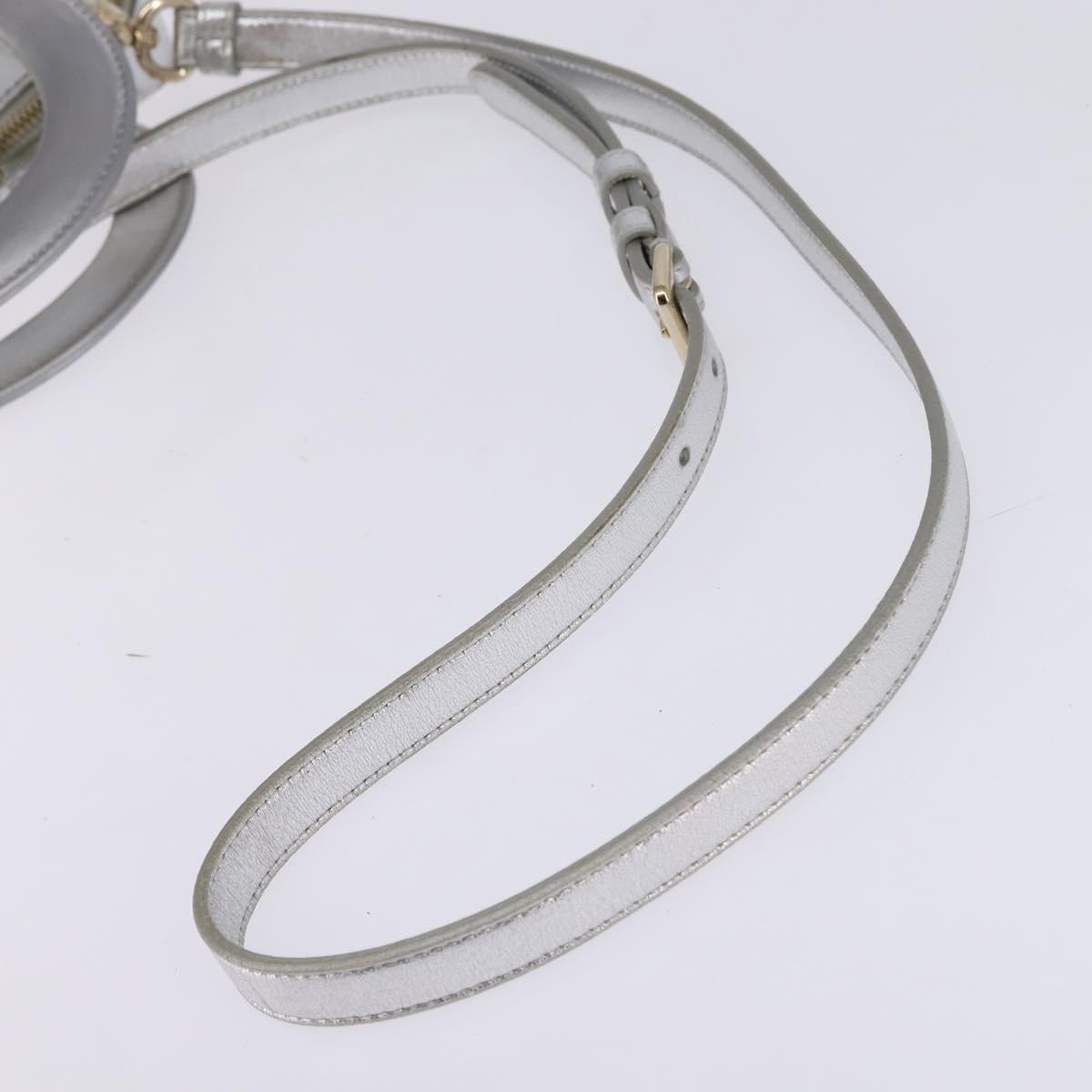 Christian Dior Cannage Granville Mini Bowling Bag Metallic Leather, Silver, Leather, Crossbody Bag
