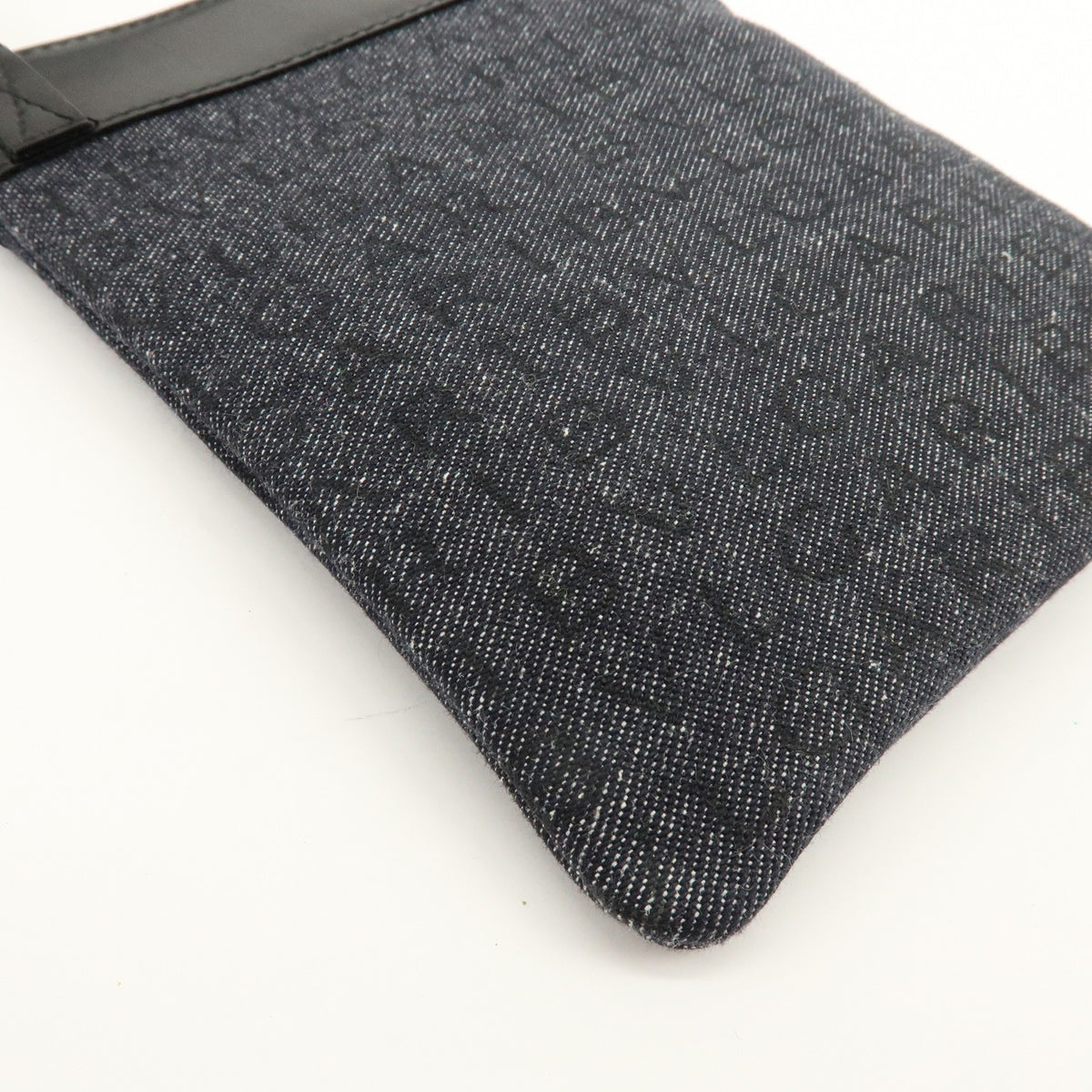 Bvlgari Logomania Canvas with Leather, Black, Denim, Shoulder Bag