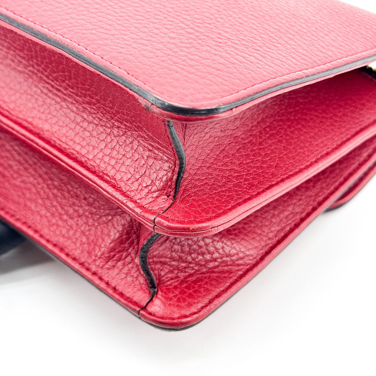 Gucci Interlocking Leather, Red, Leather, Shoulder Bag