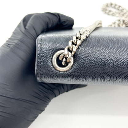 Saint Laurent Classic Monogram Grainy Leather, Black, Leather, Crossbody Bag