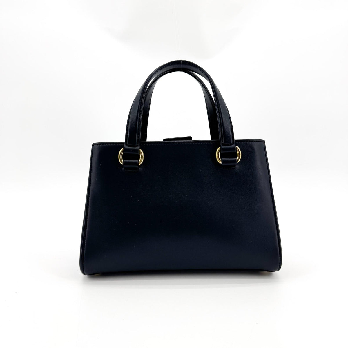 Gucci Sylvie Top Handle Leather, Black, Leather, Handbag