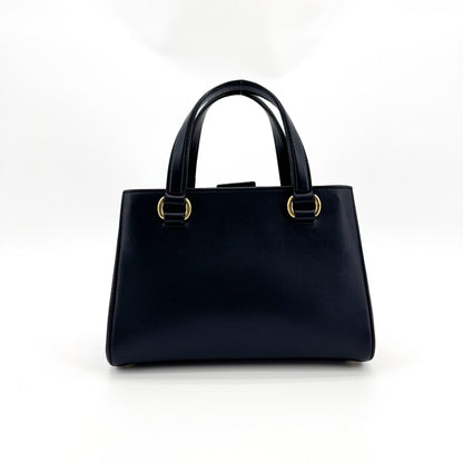 Gucci Sylvie Top Handle Leather, Black, Leather, Handbag