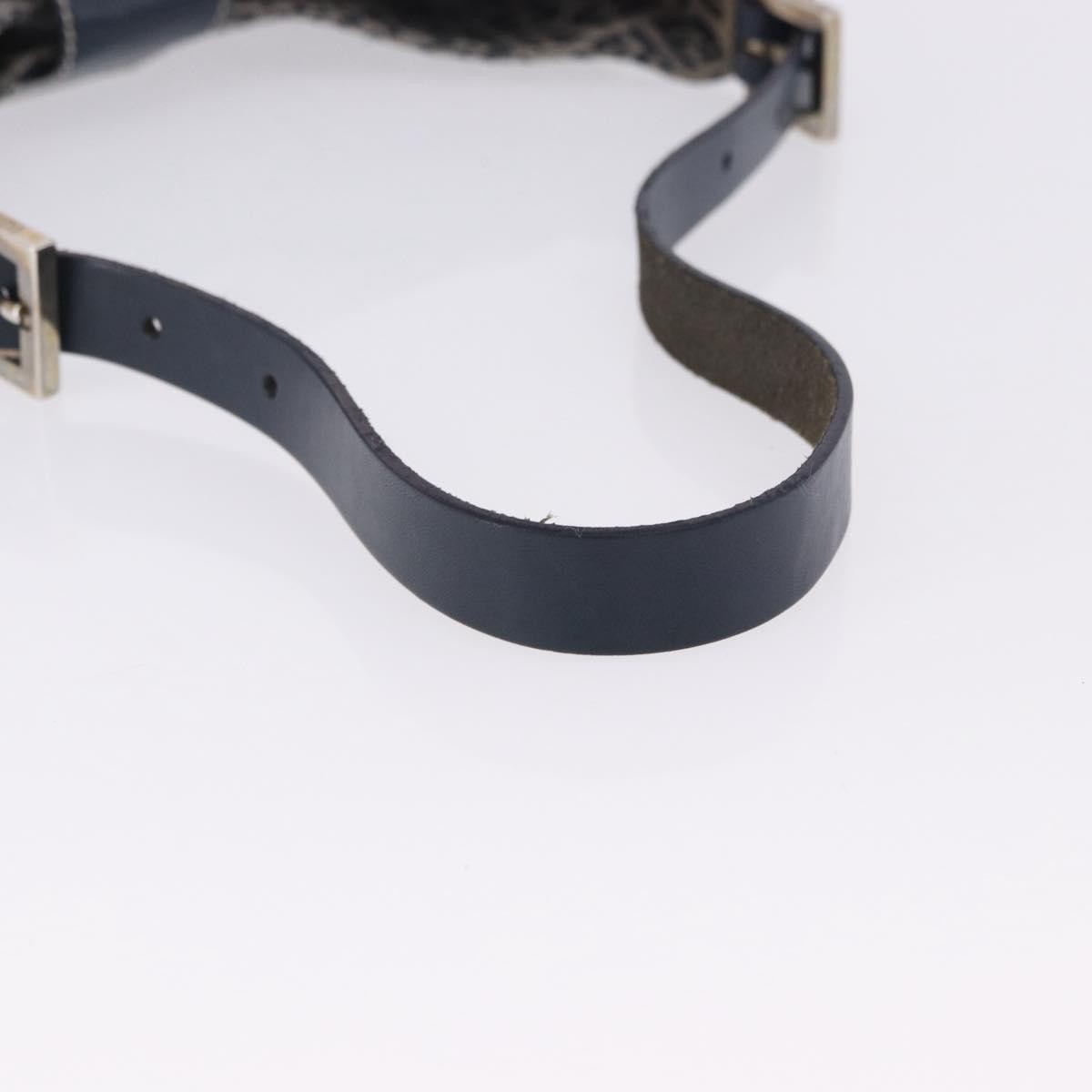 Fendi Buckle Strap Hobo Zucchino Canvas, Navy, Canvas, Shoulder Bag