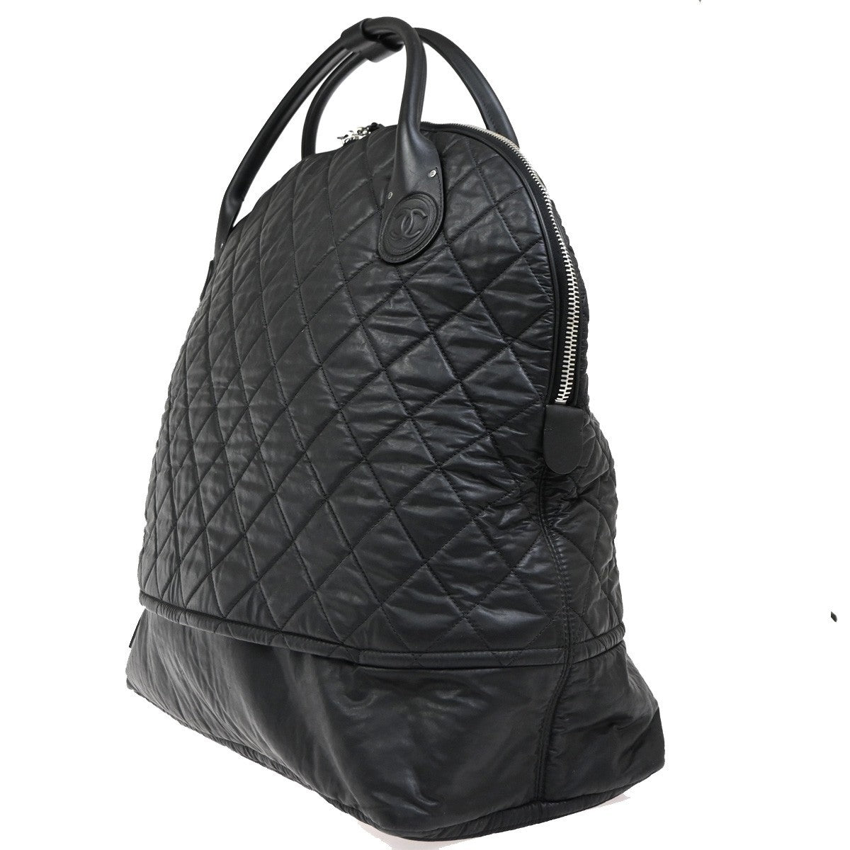 Chanel Horizontal Sport Weekender Quilted Coated Canvas, Black, Nylon, Travel Bag