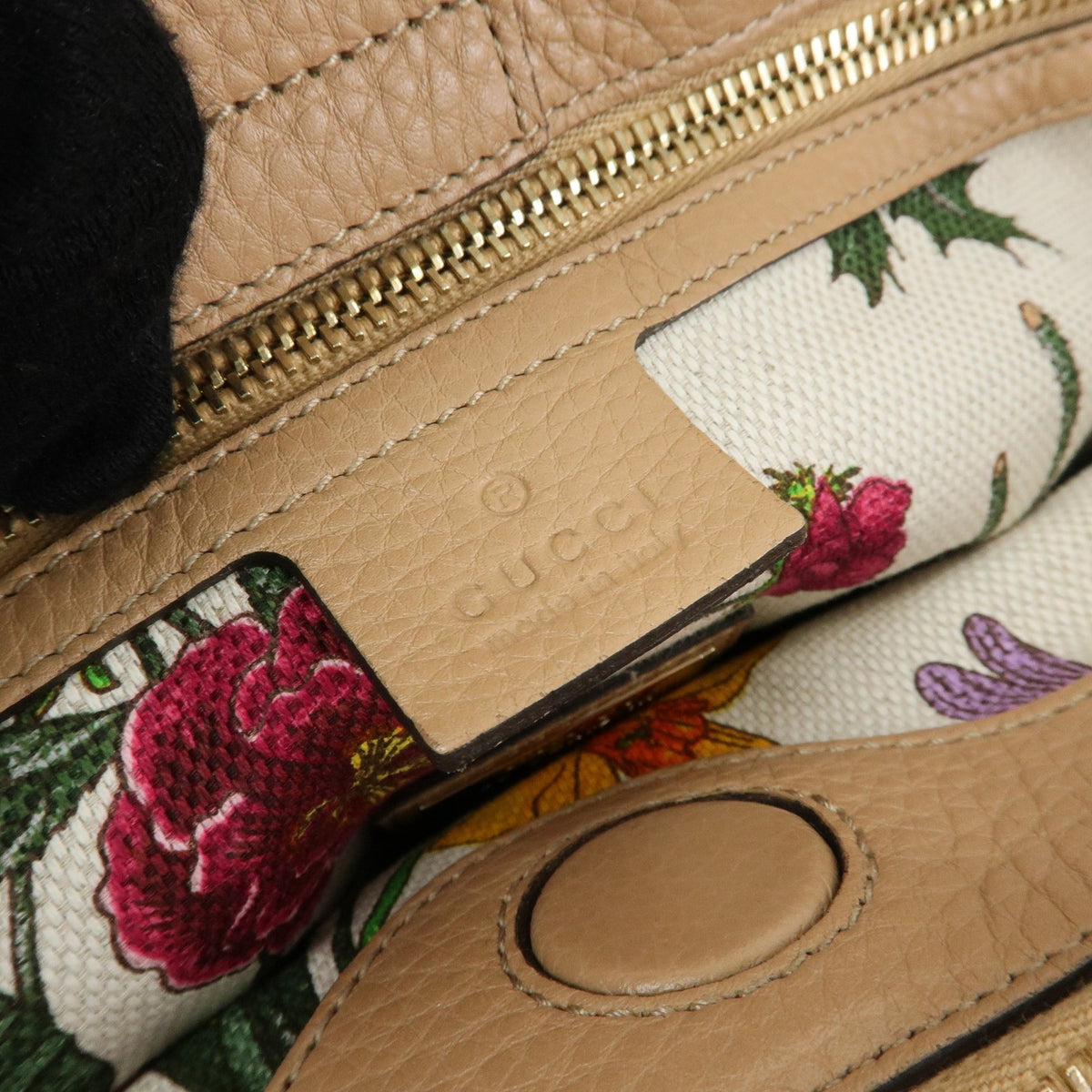 Gucci Bamboo Shopper Leather, Beige, Leather, Tote Bag