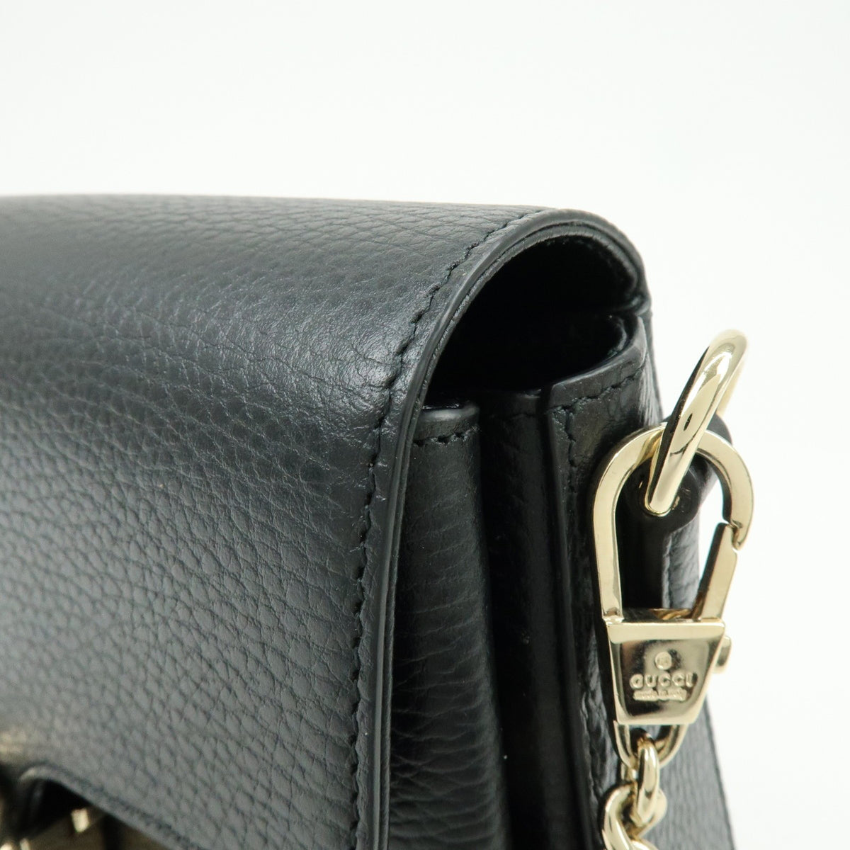 Gucci Interlocking Leather, Black, Leather, Shoulder Bag