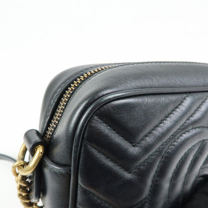 Gucci GG Marmont Matelasse Patent, Black, Leather, Shoulder Bag