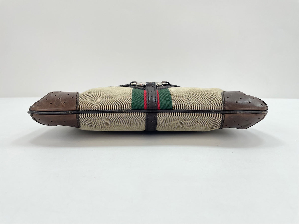 Gucci Reins Web Canvas, Brown, Canvas, Shoulder Bag