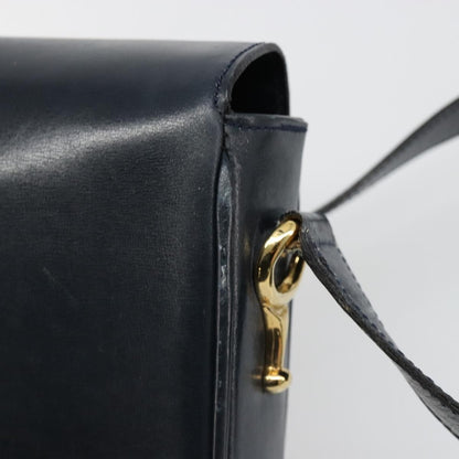 Celine Shoulder Leather, Navy, Leather, Shoulder Bag