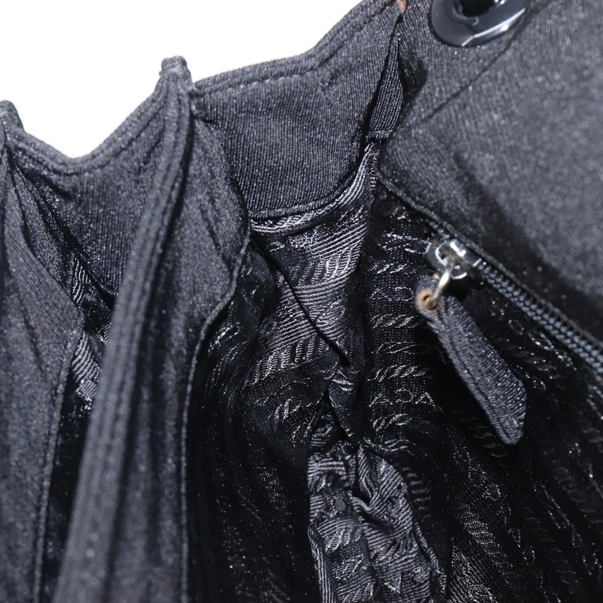 Prada Plastic Chain Flap Bag Canvas, Black, Cotton, Shoulder Bag