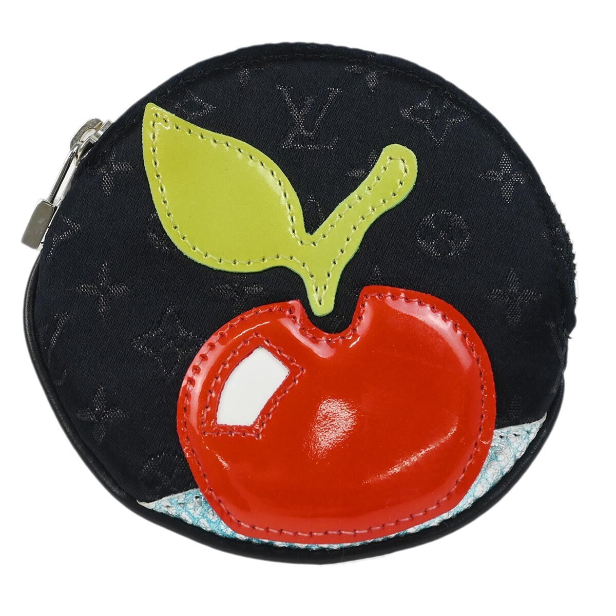 Louis Vuitton Round Coin Purse Limited Edition Monogram Silk, Black, Silk, Wallet