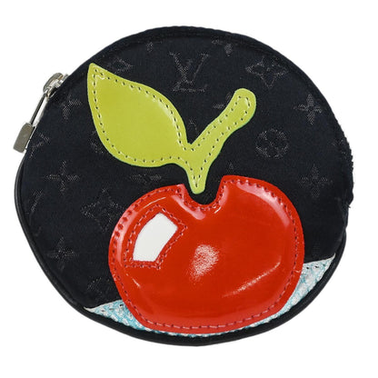 Louis Vuitton Round Coin Purse Limited Edition Monogram Silk, Black, Silk, Wallet