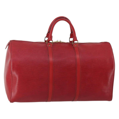 Louis Vuitton Keepall Epi, Red, Leather, Travel Bag