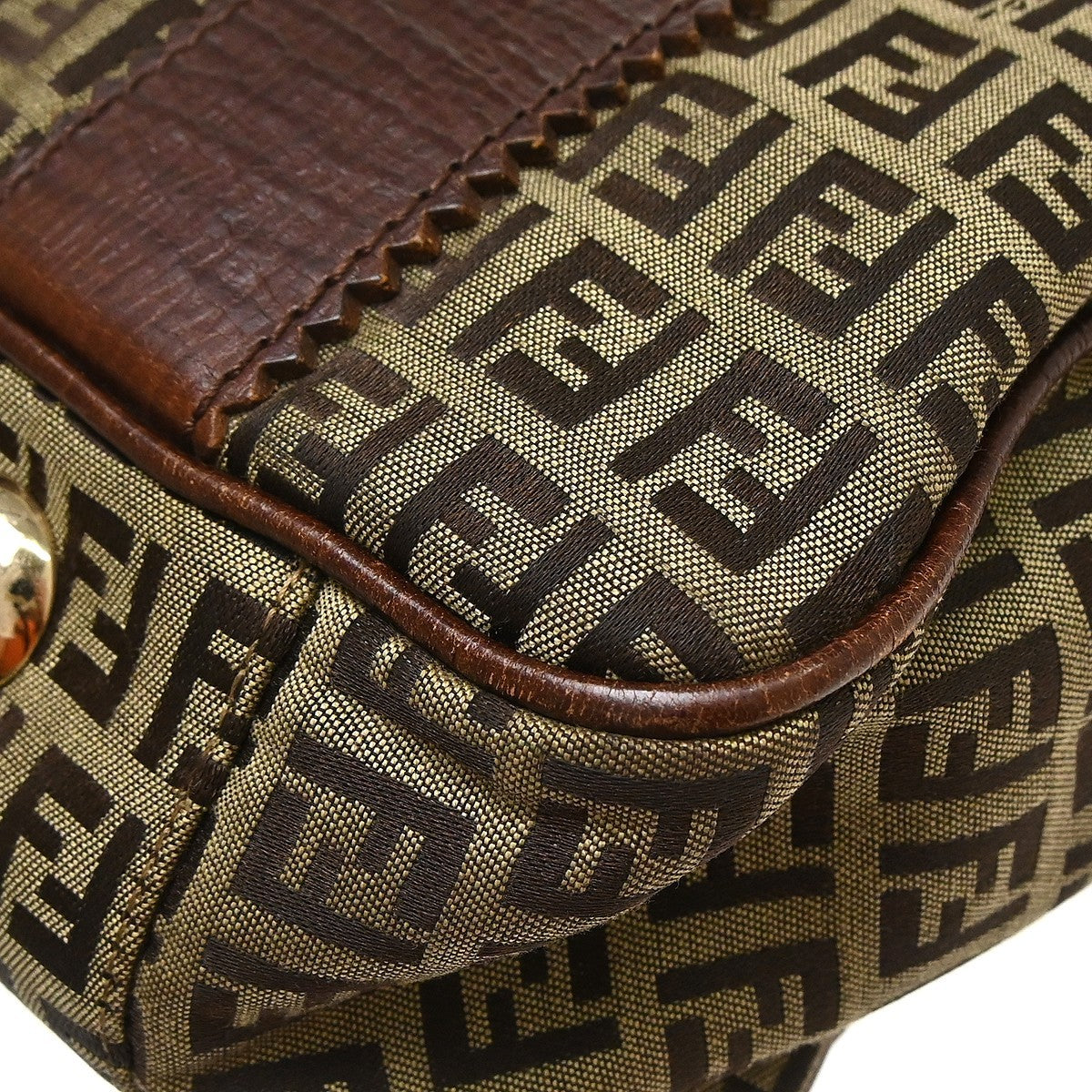 Fendi Open Tote Zucchino Canvas, Brown, Canvas, Handbag