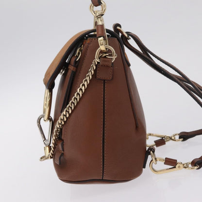 Chloe Faye Quilted Leather, Brown, Leather, Shoulder Bag