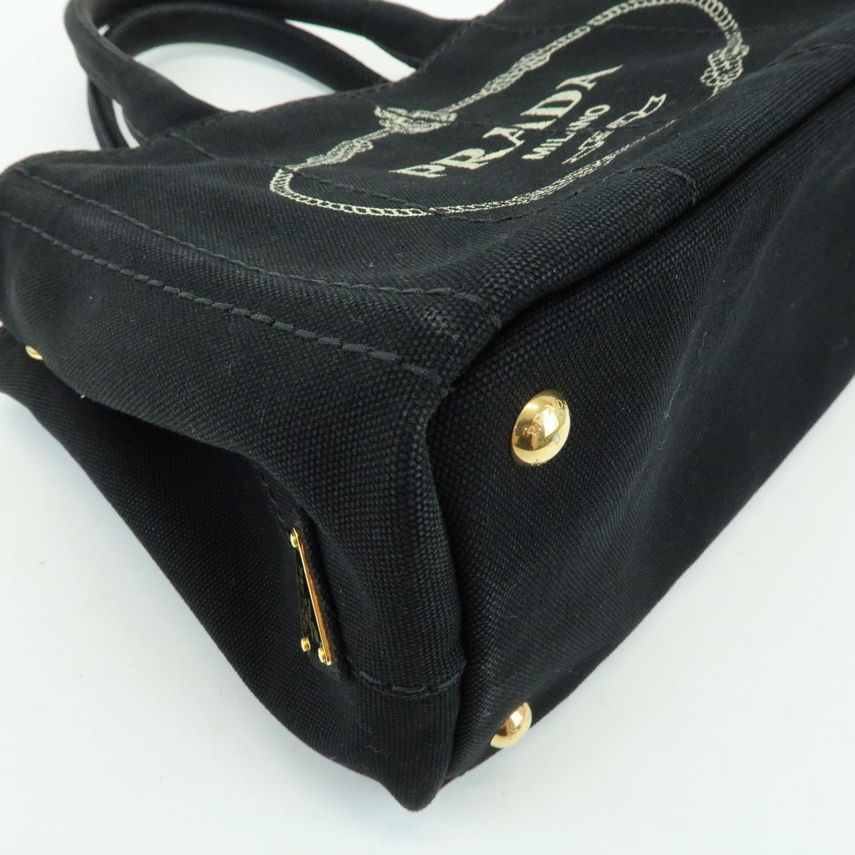 Prada Canapa Canvas, Black, Canvas, Tote Bag