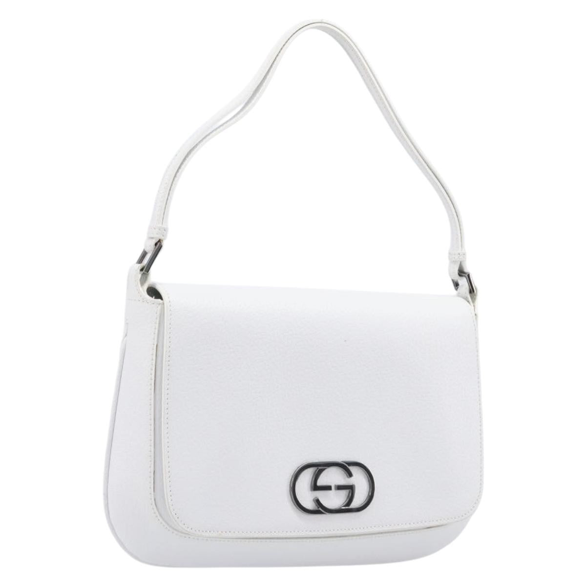 Gucci Shoulder Leather, White, Leather, Shoulder Bag