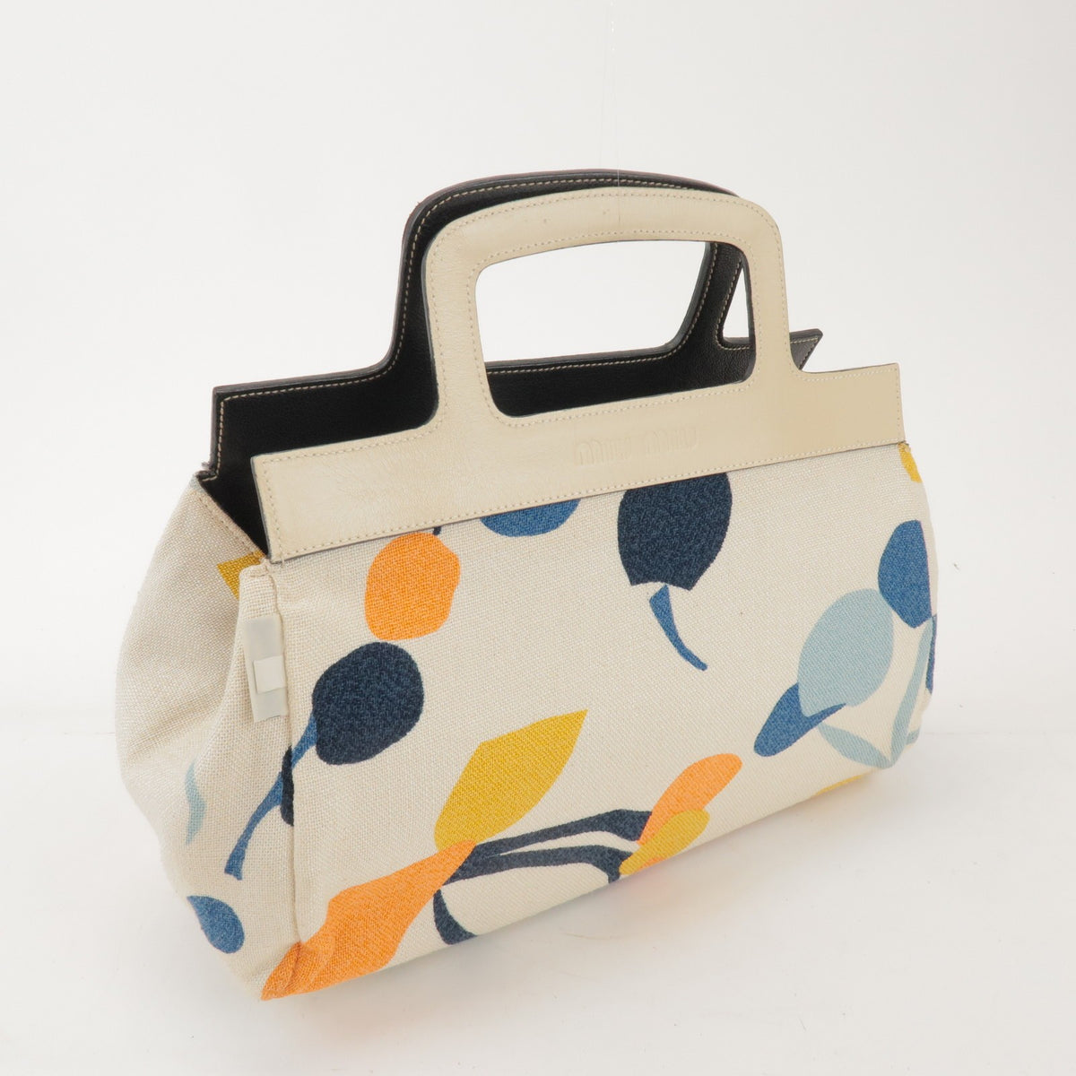 Miu Miu Vintage Leather, Beige, Canvas, Tote Bag