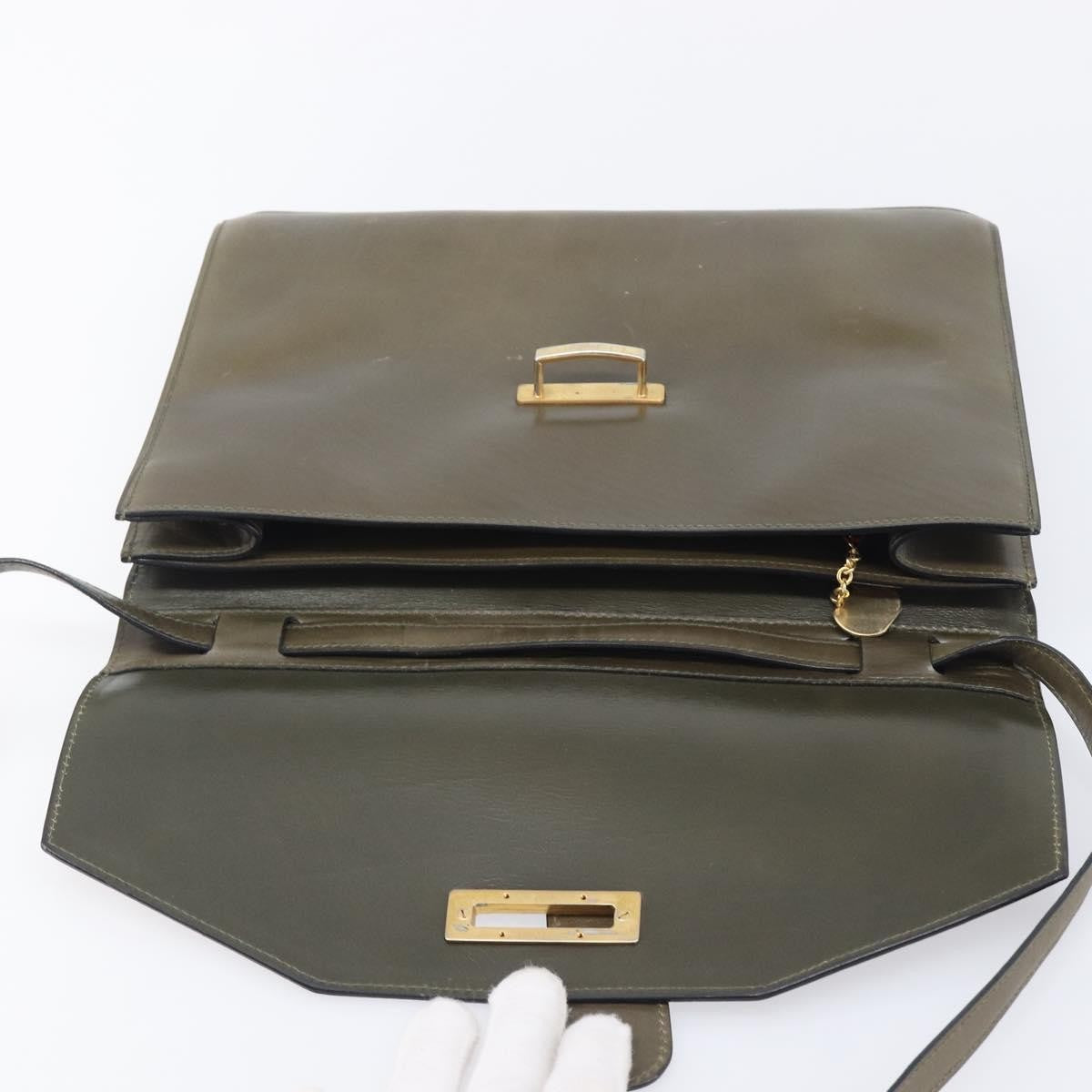 Celine Shoulder Leather, Khaki, Leather, Shoulder Bag