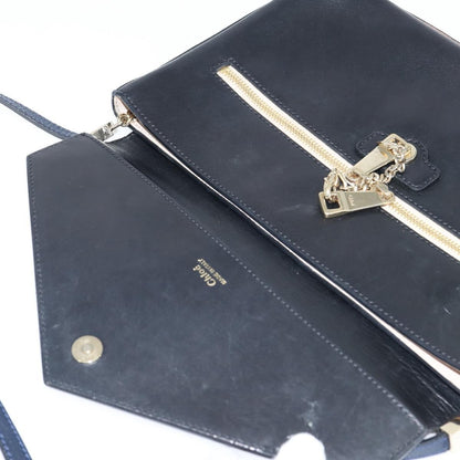 Chloe Sally Leather, Navy, Leather, Shoulder Bag