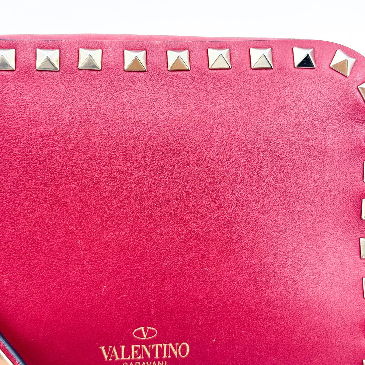 Valentino Garavani Rockstud Camera Leather, Red, Leather, Crossbody Bag