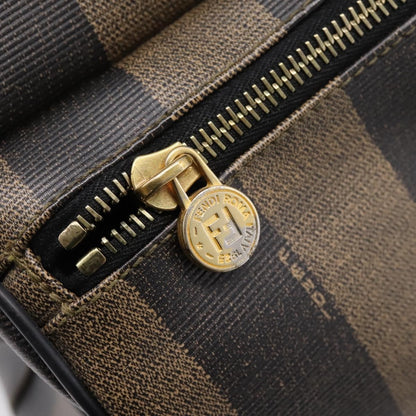 Fendi Vintage Pequin Logo Coated Canvas, Brown, Canvas, Backpack