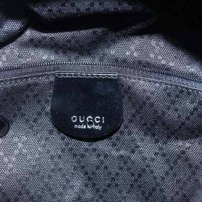 Gucci Vintage Bamboo Handle Tote Nylon, Black, Nylon, Tote Bag