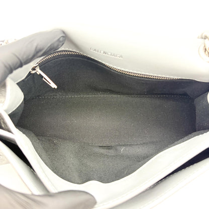 Balenciaga Crush Charm Chain Flap Leather, Silver, Leather, Handbag