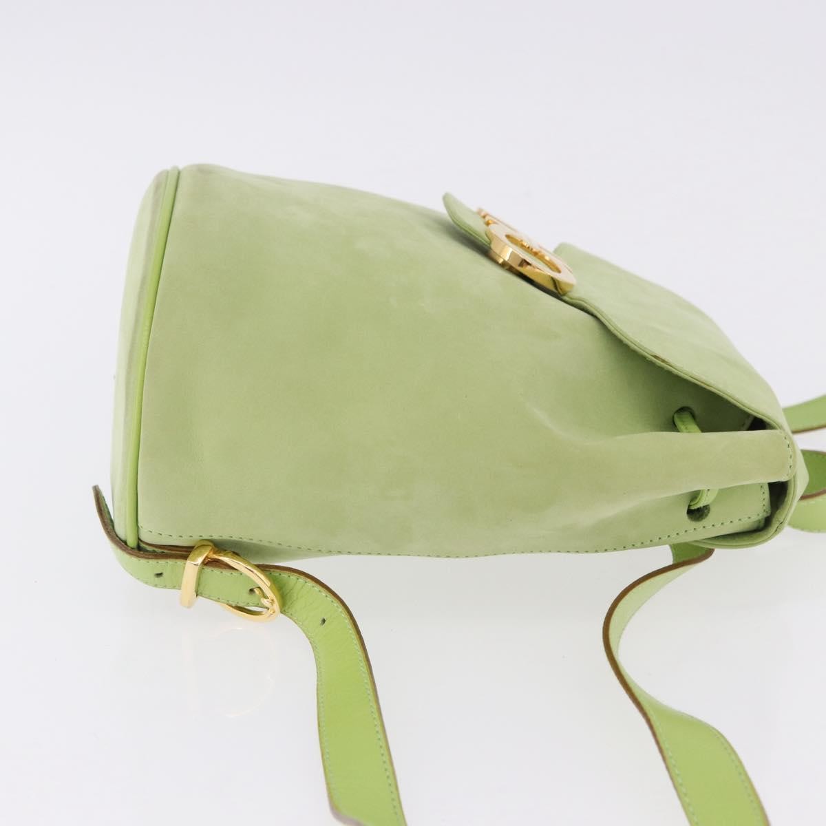 Salvatore Ferragamo Gancini Suede, Green, Suede, Backpack