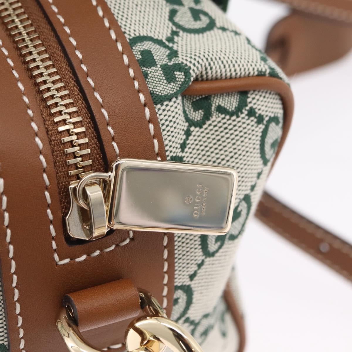 Gucci Web Boston GG Canvas, Green, Canvas, Handbag