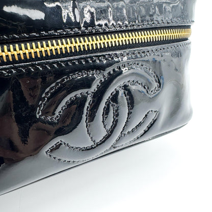 Chanel Vintage Timeless Cosmetic Case Patent, Black, Patent Leather, Clutch
