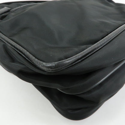 Prada Buckle Messenger Tessuto, Black, Nylon, Handbag