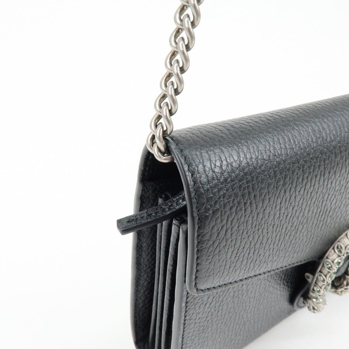 Gucci Dionysus Chain Leather, Black, Leather, Crossbody Bag