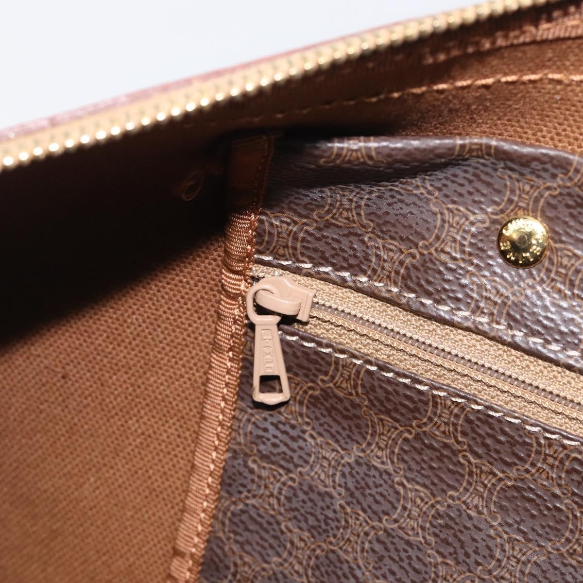 Celine Vintage Duffle Macadam Coated Canvas, Brown, Canvas, Handbag