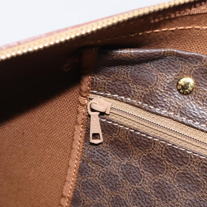 Celine Vintage Duffle Macadam Coated Canvas, Brown, Canvas, Handbag