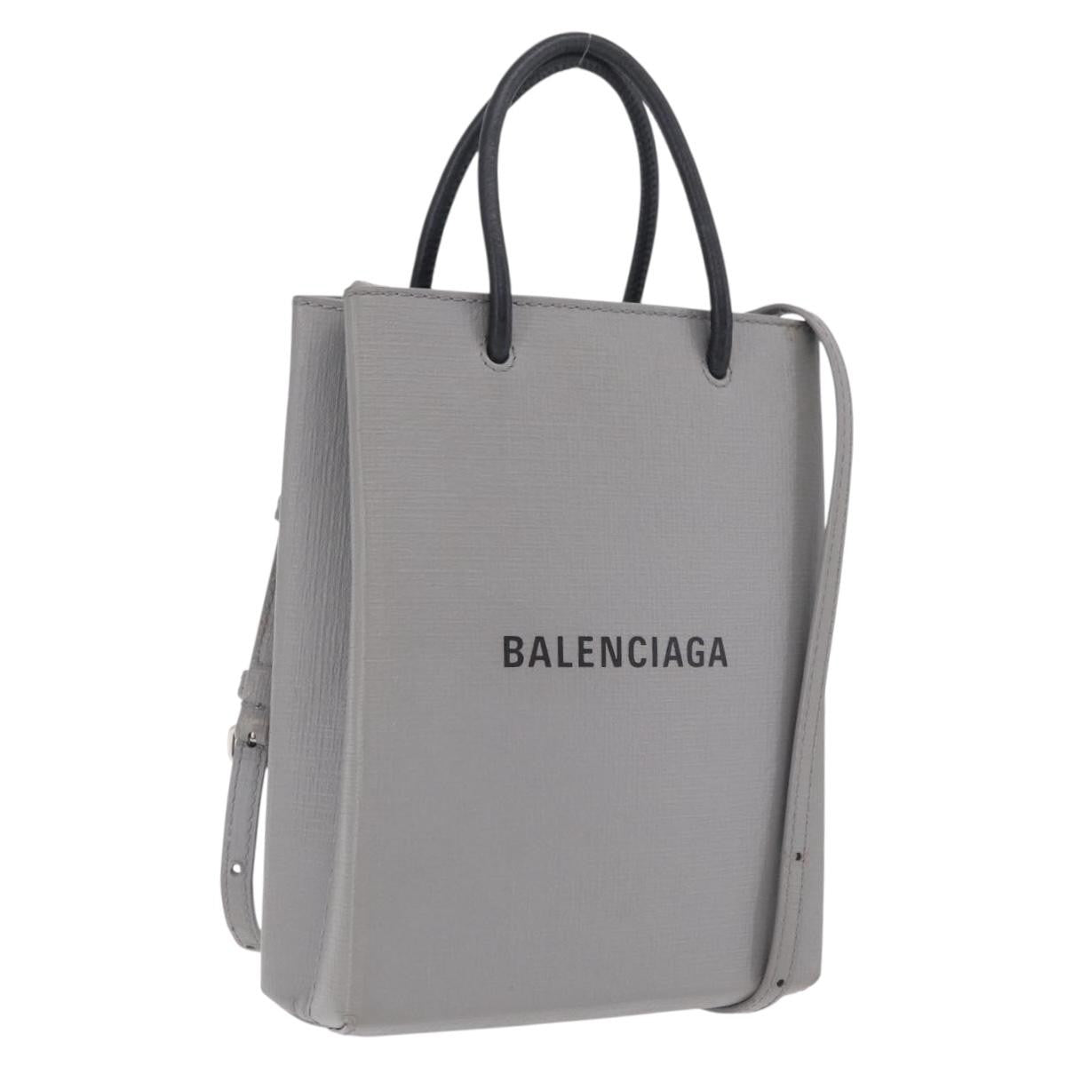 Balenciaga Shopping Leather, Gray, Leather, Tote Bag
