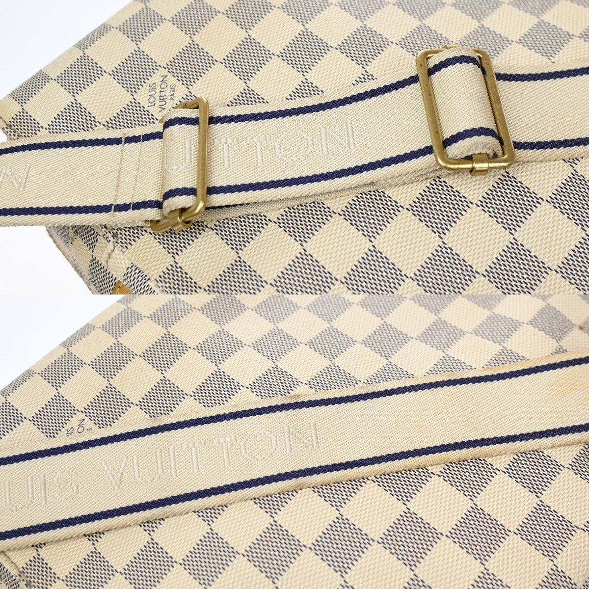 Louis Vuitton Naviglio Damier, White, Canvas, Shoulder Bag