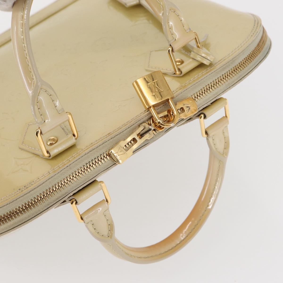 Louis Vuitton Alma Monogram Vernis, Beige, Patent Leather, Handbag