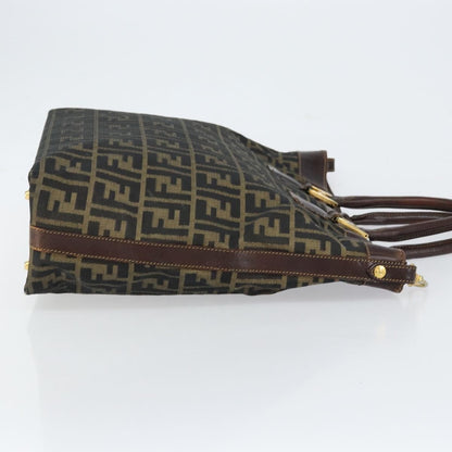 Fendi Vintage Zip Tote Zucca Canvas, Brown, Canvas, Tote Bag