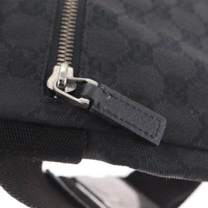 Gucci Two Pocket Belt Bag GG Canvas, Black, Canvas, Handbag