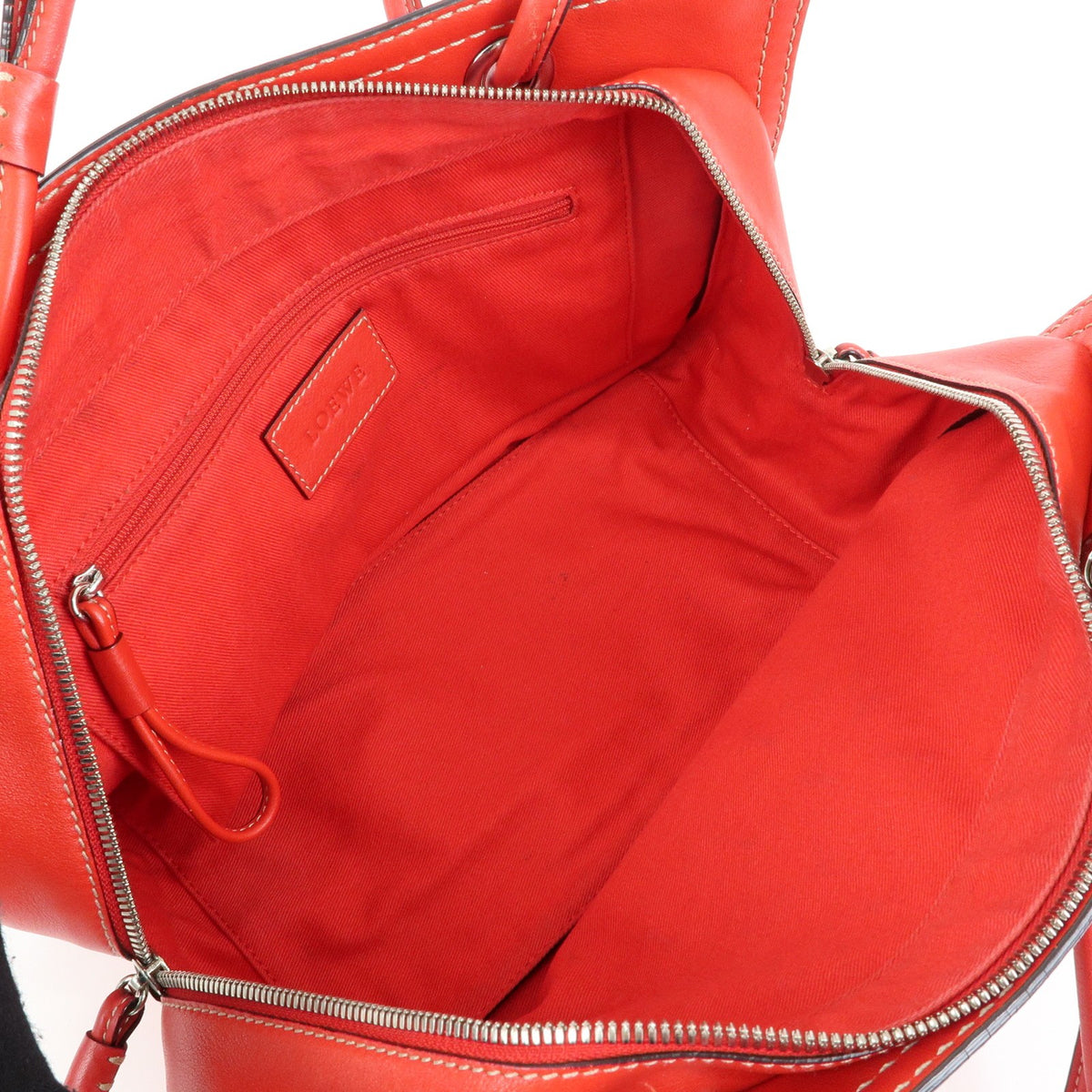Loewe Anagram Leather, Red, Leather, Tote Bag