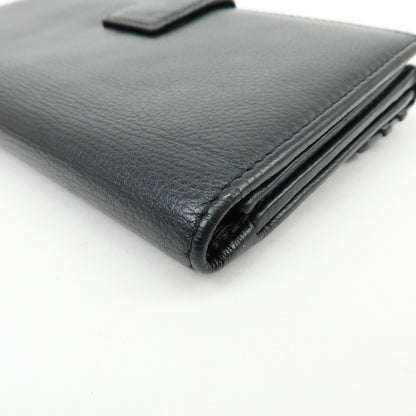 Christian Dior Trotter / Heart Motif Wallet Leather, Black, Leather, Wallet