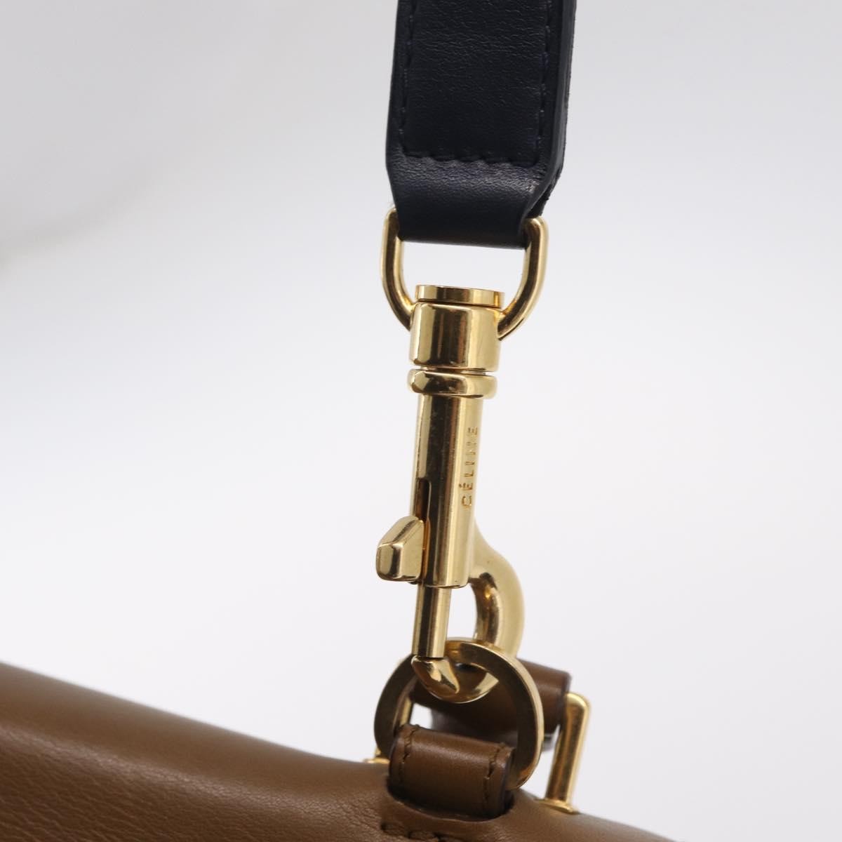 Celine Tricolor Trapeze Leather, Navy, Leather, Handbag