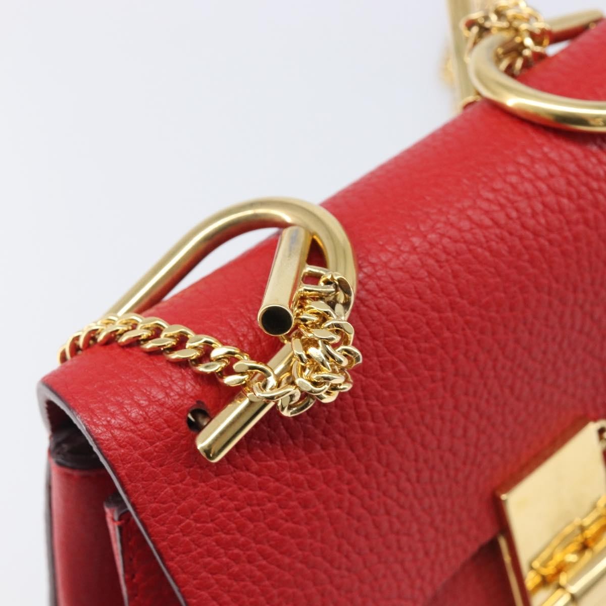 Chloe Drew Leather, Red, Leather, Crossbody Bag